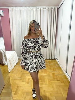 Vestido Ombro a Ombro Cow Print - comprar online