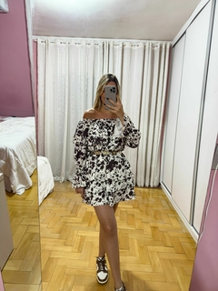Vestido Ombro a Ombro Cow Print