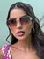 ÓCULOS DE SOL QUADRADO CLOVER - MARROM DEGRADÊ / MARROM ROSE - ACETATO - comprar online