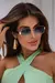 ÓCULOS DE SOL RETANGULAR MOSCOU - AZUL VERDE/DOURADO PRETO - ACETATO - comprar online