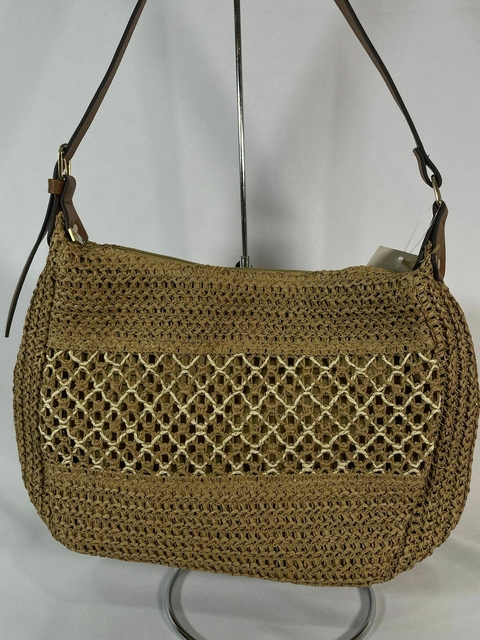 BOLSA DE PALHA COM ALÇA EM COURO SINTÉTICO - comprar online