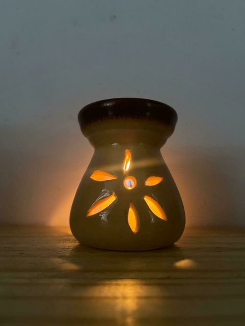 Rechaud Luminária Marron Porcelana - Aromatizador de Ambiente - comprar online