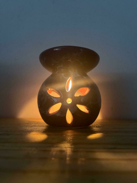 Rechaud Luminária Roxo Porcelana - Aromatizador de Ambiente - comprar online