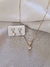 Conjunto Colar Coração Cravejado ponto de luz Zircônia Cristal