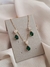 Conjunto Colar e Brinco Gota Zircônia verde Gota Cravejada - Elizamar Acessorios