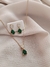 Conjunto Colar e Brinco Gota Zircônia verde Gota Cravejada - comprar online