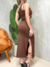 Imagem do Vestido Longo em Ribana Ombro Único com Recorte