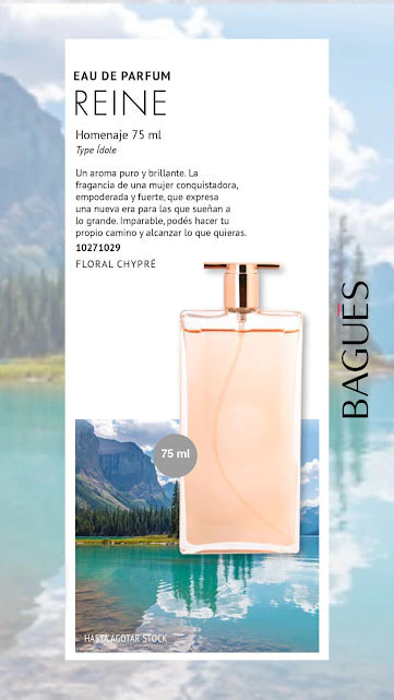 Perfume Femenino Homenaje REINE by Bagués - Type Idóle Eau de Parfum Para Mujer - FLORAL