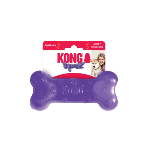 Kong Squeezz Bone Juguete Interactivo para Perros