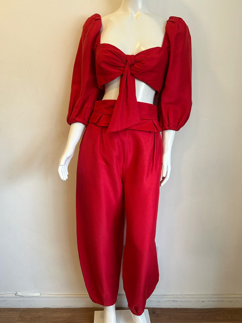 CALÇA VERMELHA SEDA - comprar online