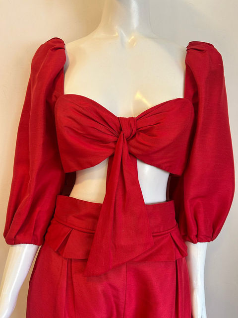 CROPPED VERMELHO SEDA - comprar online