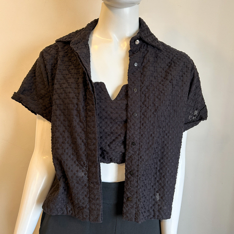 BLUSA PRETA 100 ALGODÃO TOP COM ELASTICO ATRÁS - comprar online