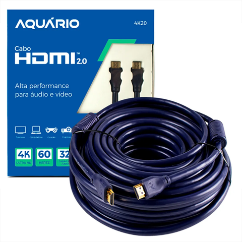 CABO HDMI 2.0 4K 20MT AQUARIO