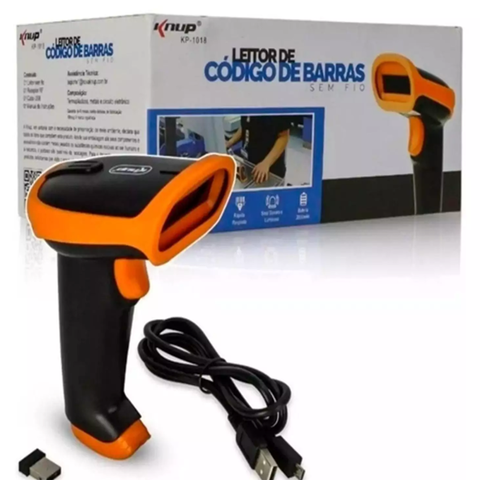 LEITOR CODIGO BARRAS S/ FIO KP-1018 KNUP