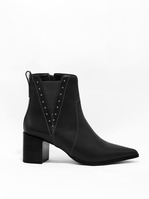 BOTA COURO BICO FINO SALTO BLOCO - comprar online