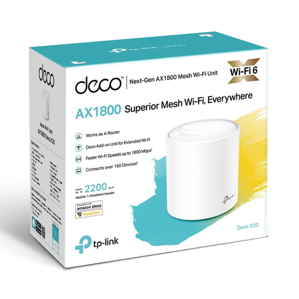 DECO X20 ACCESS POINT TP-LINK NEXT-GEN AX1800 WI-FI 6 220V (1 PACK)