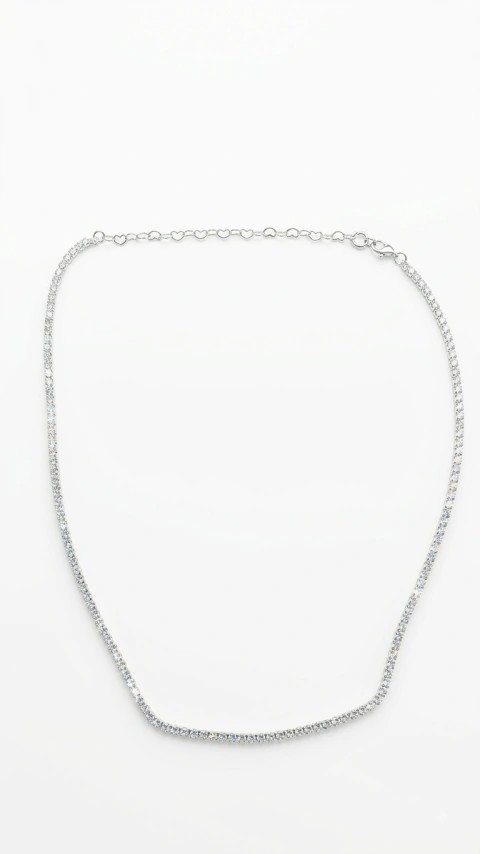 Gargantilha Choker Riviera com Extensor Corações Folheada