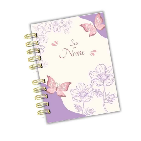 CADERNO PERSONALIZADO COM NOME – COLEÇÃO FLORAL - LUXO A5 - comprar online