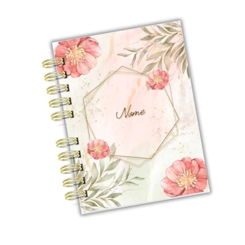 CADERNO PERSONALIZADO COM NOME – COLEÇÃO FLORAL - LUXO A5 - loja online