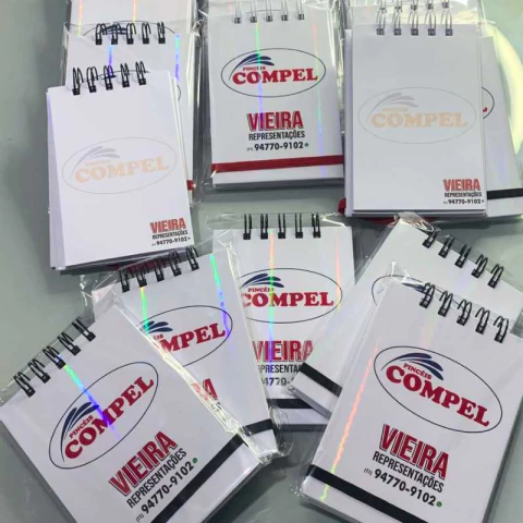 Cadernetas Personalizadas 10×15 cm | Capa Dura | Lembrancinhas para festas | Brinde Corporativo