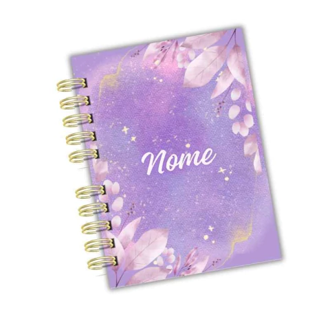 CADERNO PERSONALIZADO COM NOME – COLEÇÃO FLORAL - LUXO A5