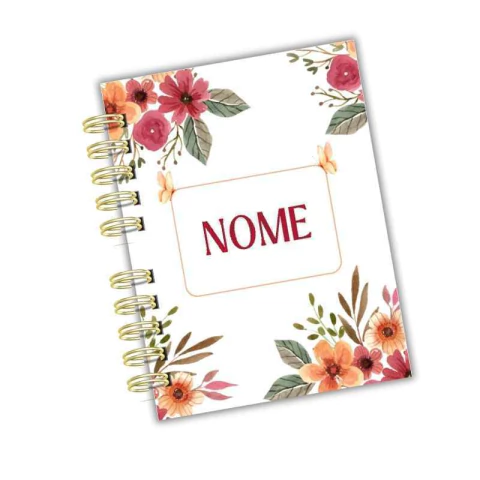 CADERNO PERSONALIZADO COM NOME – COLEÇÃO FLORAL - LUXO A5 - comprar online