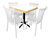 Set de Mesa y 4 Sillas, Comedor Contemporáneo para Bar y Terraza | Emboquillado De Madera, Modelo Nordik - tienda en línea