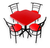 Comedor Estándar con 4 Sillas,Mesa 75x75 cm para Restaurantes y Bares | Modelo Chabely - It-Luam Muebles