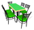 Imagen de Comedor Para Restaurante Bar Cafetería Moderno con 6 sillas | Emboquillado de Madera Modelo Italia