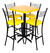 Comedor Periquero Estilo Moderno | Mesa Redonda 60 cm + 4 Bancos Acojinados Modelo Chilanguita - comprar en línea