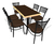 Comedor Para Restaurante Bar Cafetería Moderno con 6 sillas | Emboquillado de Madera Modelo Italia - It-Luam Muebles