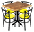 Comedor con 4 Sillas Tapizadas Para Restaurante Cafetería Bar, Mesa 75x75 cm Moderna | Modelo Chabely - comprar en línea