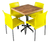 Mesa cuadrada elegante,Comedor para Interiores y Exteriores Estilo Moderno | Emboquillado tipo duela,Modelo Vivanti - comprar en línea