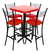 Comedor Periquero Estilo Moderno | Mesa Redonda 60 cm + 4 Bancos Acojinados Modelo Chilanguita