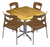 Comedor para Cafetería con Mesa de Madera y 4 Sillas comodas | Campirana clara, Modelo Alesia - It-Luam Muebles