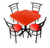 Comedor Estándar con 4 Sillas,Mesa 75x75 cm para Restaurantes y Bares | Modelo Chabely - It-Luam Muebles
