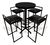 Mesa Alta con Bancos para Cafetería, Bar o Eventos, Estilo Periquera | Modelo Cubo - tienda en línea