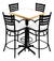Imagen de Mesa Alta, Periquero cuadrado para Bares y Cafeterías | Emboquillado de madera, Modelo Italia