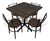 Imagen de Juego de Comedor cuadrado,Estilo Campirano para Terraza, Bar o Exterior | Campirano oscuro, Modelo Charly