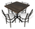 Juego de Comedor cuadrado,Estilo Campirano para Terraza, Bar o Exterior | Campirano oscuro, Modelo Charly - tienda en línea