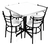 Comedor cuadrado Moderno para restaurante ,con 4 Sillas Acojinadas | Emboquillado de aluminio, Modelo Charly - tienda en línea