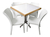Comedor Moderno Para Restaurante Bar Jardín Mesa con 4 Sillas Para Exterior | Emboquillado de madera, Modelo Solei - tienda en línea