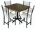 Comedor Rústico para Restaurante y Bar | Mesa con 4 Sillas para Exterior y Jardín Modelo Chilanguita - It-Luam Muebles