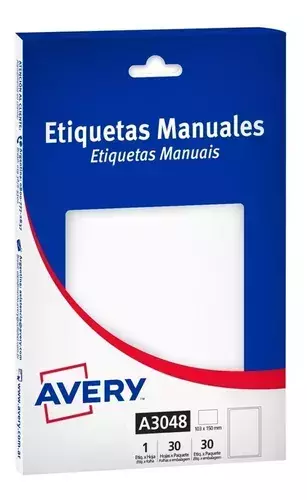 Etiqueta lisa Avery comercial v.medidas - comprar online