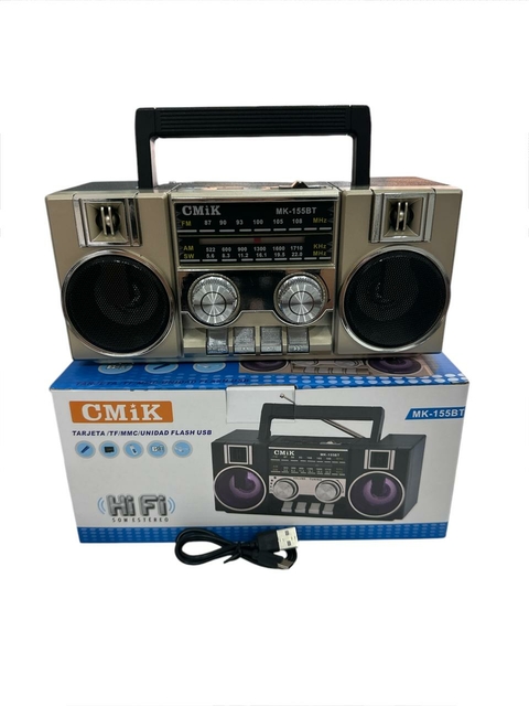 CMiK MK-1558T: Boombox Portátil con Sonido Potente y Diseño Moderno