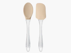 KITS COLHER E ESPATULA SILICONE CABO TRANSPARENTE