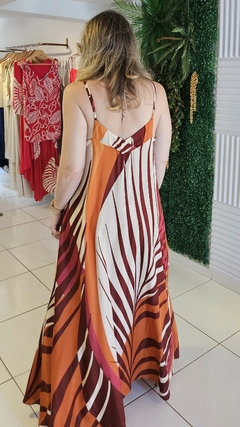 Vestido Longo Alça Fina Estampado - comprar online