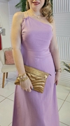 Vestido Longo um Ombro Só Detalhe Cordão