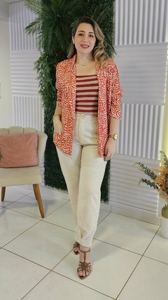 Blazer Viscose Alongado Estampado - comprar online