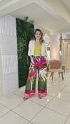 Calça Pantalona com Cós e Elástico Costa
